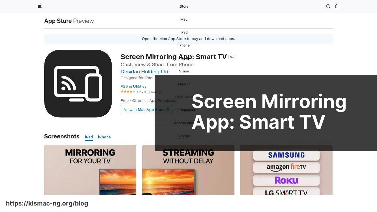 https://apps.apple.com/us/app/screen-mirroring-app-smart-tv/id6471257645 screenshot