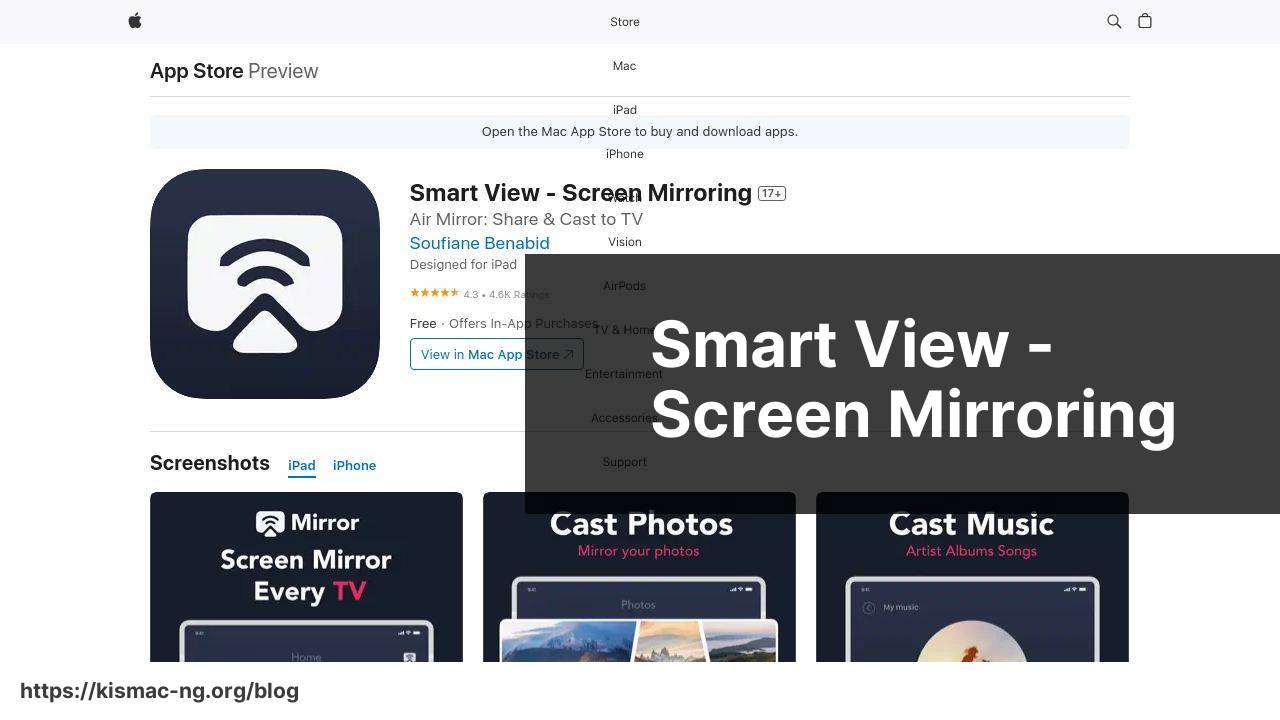 https://apps.apple.com/us/app/smart-view-screen-mirroring/id1527058004 screenshot