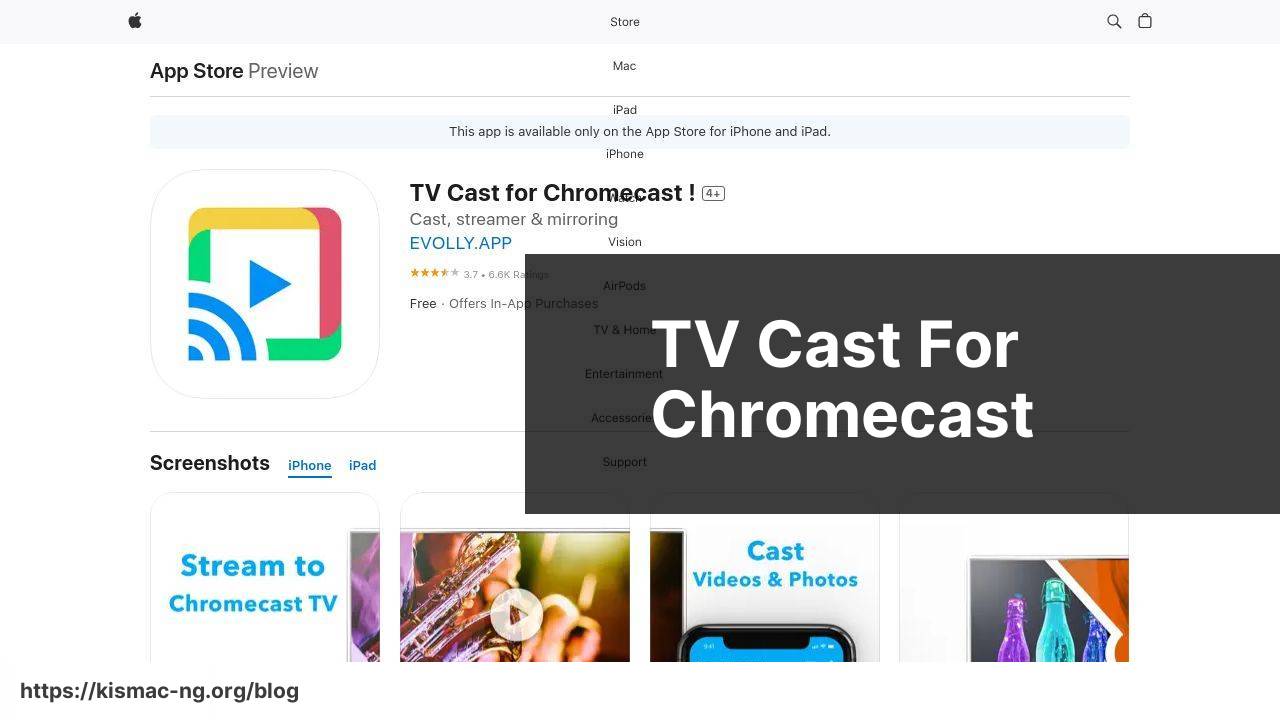 https://apps.apple.com/us/app/tv-cast-for-chromecast/id1523826729 screenshot