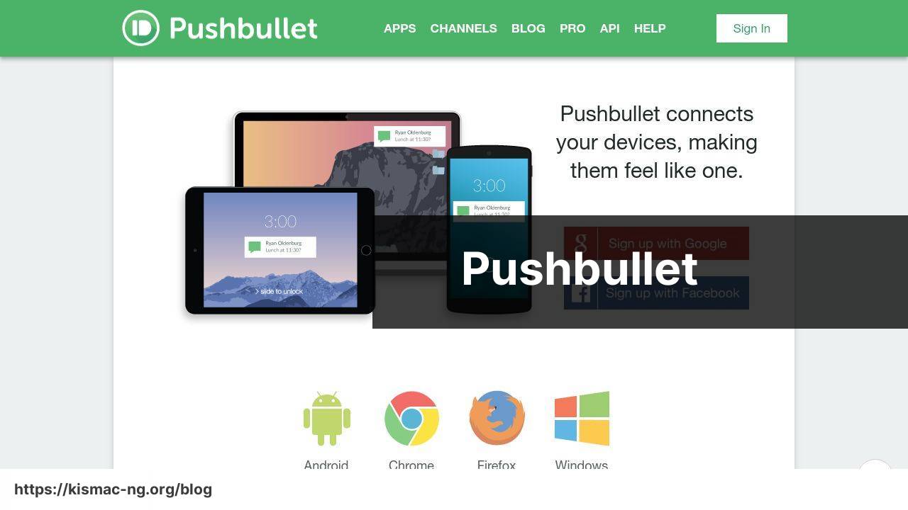 https://www.pushbullet.com screenshot