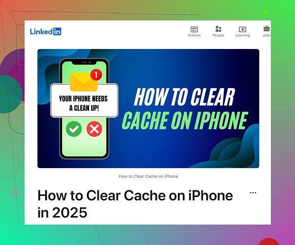 Need help clearing cache on iPhone