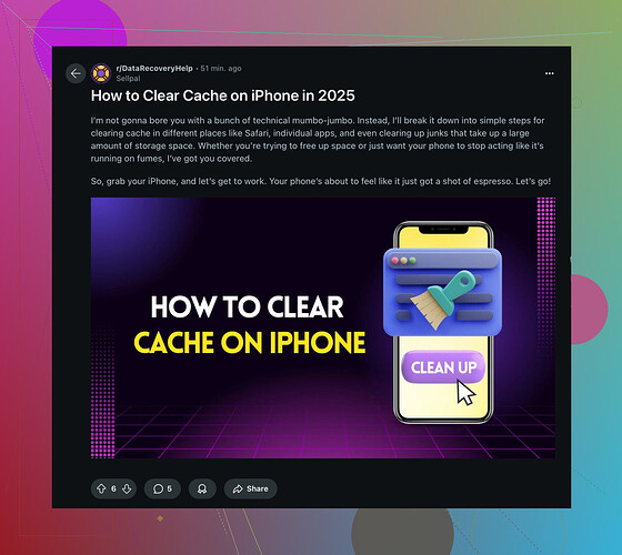 Need help clearing cache on iPhone