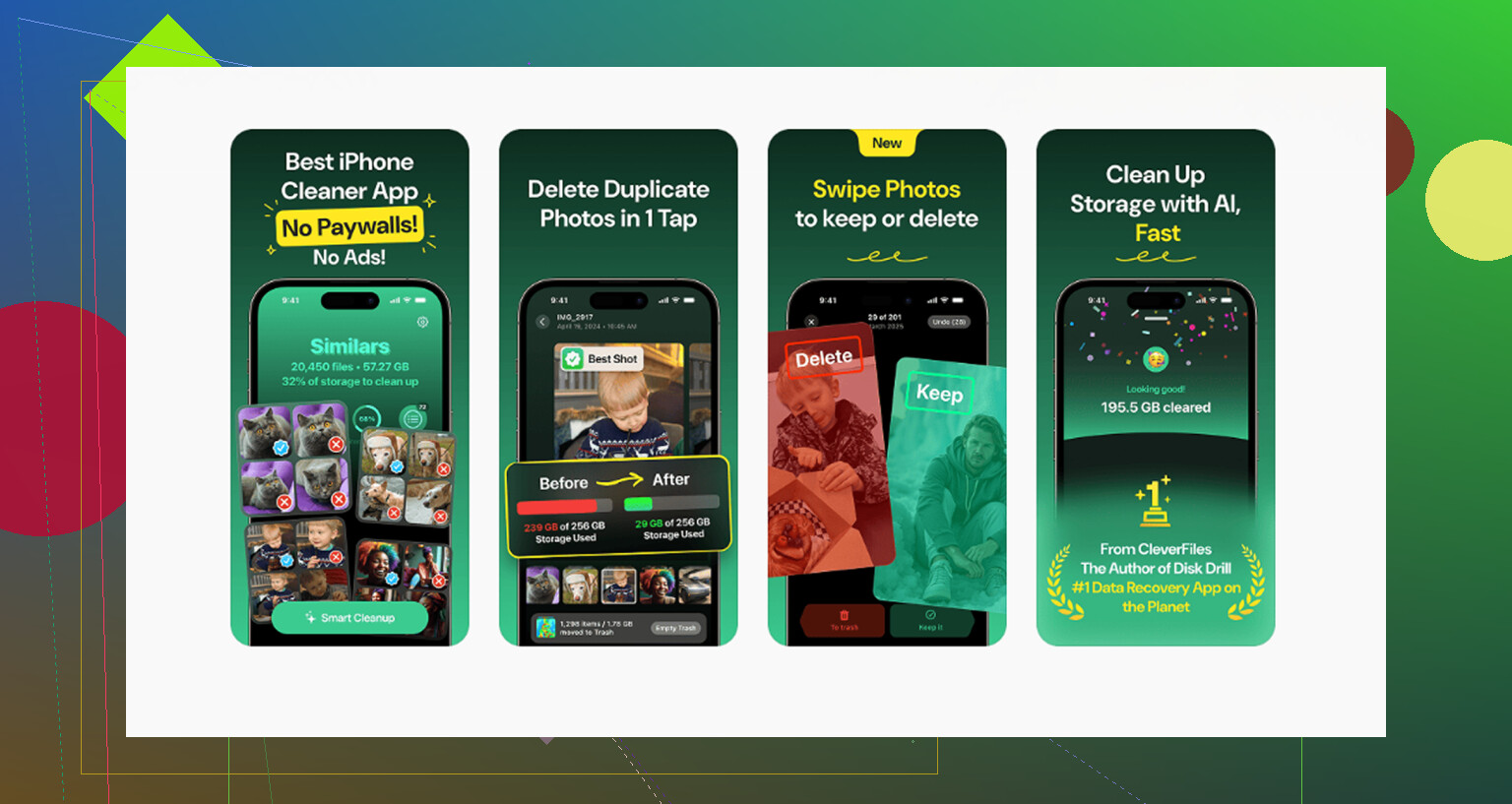 How can I delete all photos on my iPhone and remove duplicates?