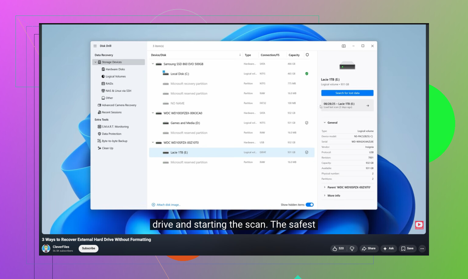 Necesito ayuda para recuperar archivos eliminados recientemente de un disco duro externo