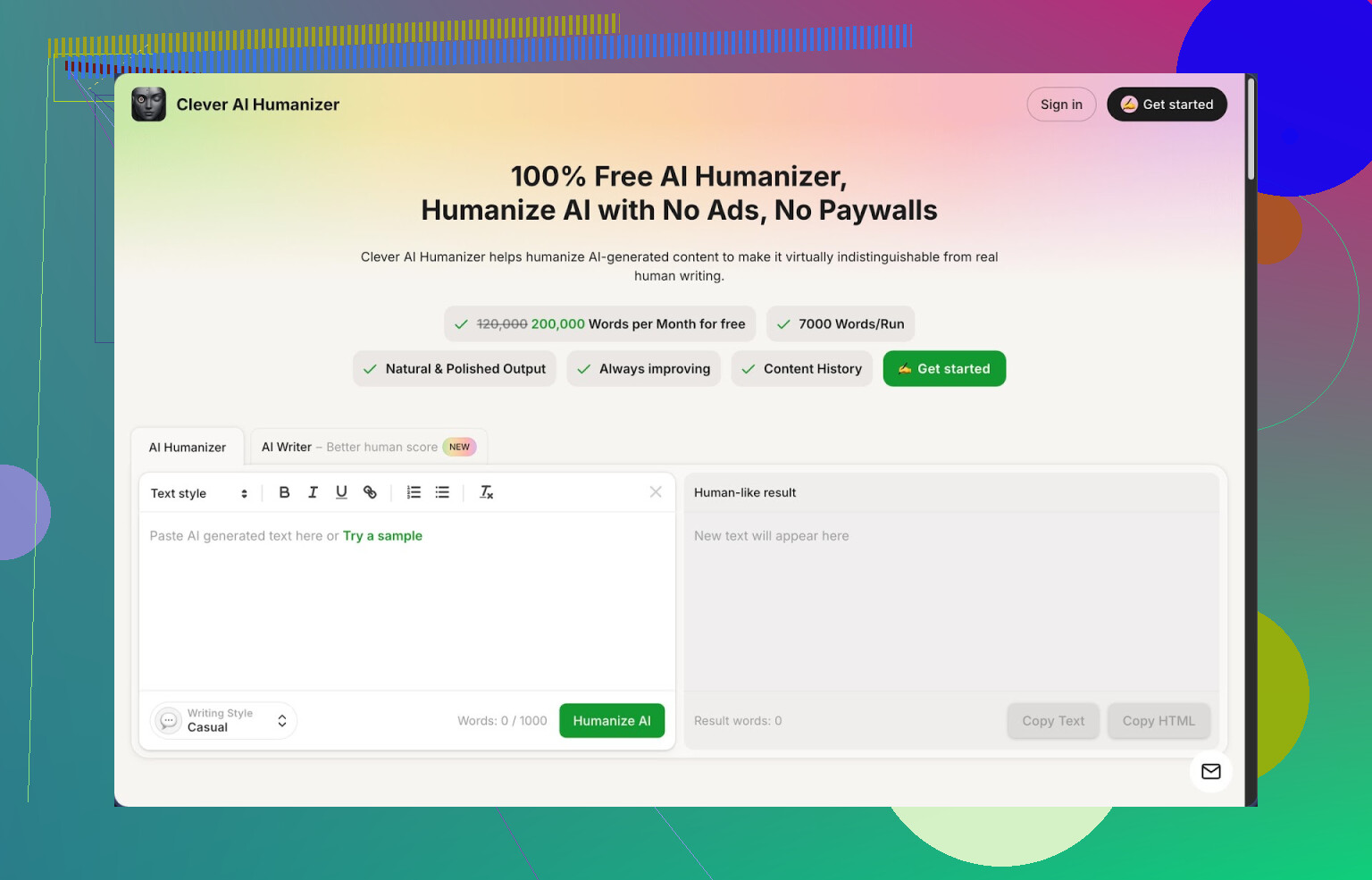 1. Clever AI Humanizer Bewertung
