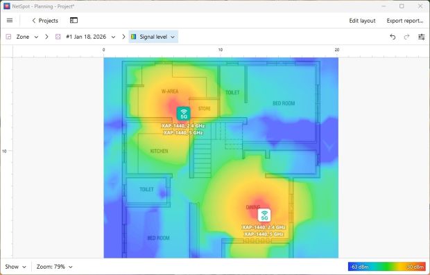 NetSpot — Planning Mode (Heatmap Signal level)