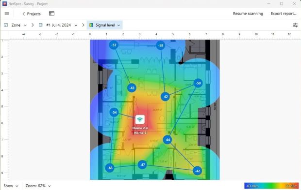 NetSpot — Survey Mode (Heatmap Signal level)