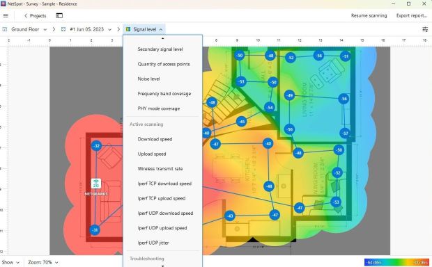 NetSpot — Survey Mode (heatmap) NetSpot — Survey Mode (heatmap)